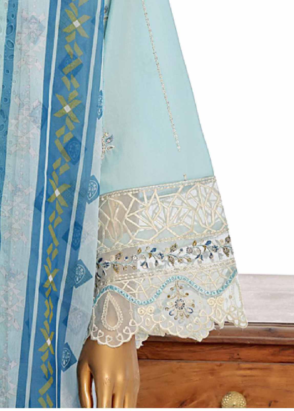 Bin Saeed Fabric - LF-EMB-0142C- 3 Piece Embroidered Stitched Suit