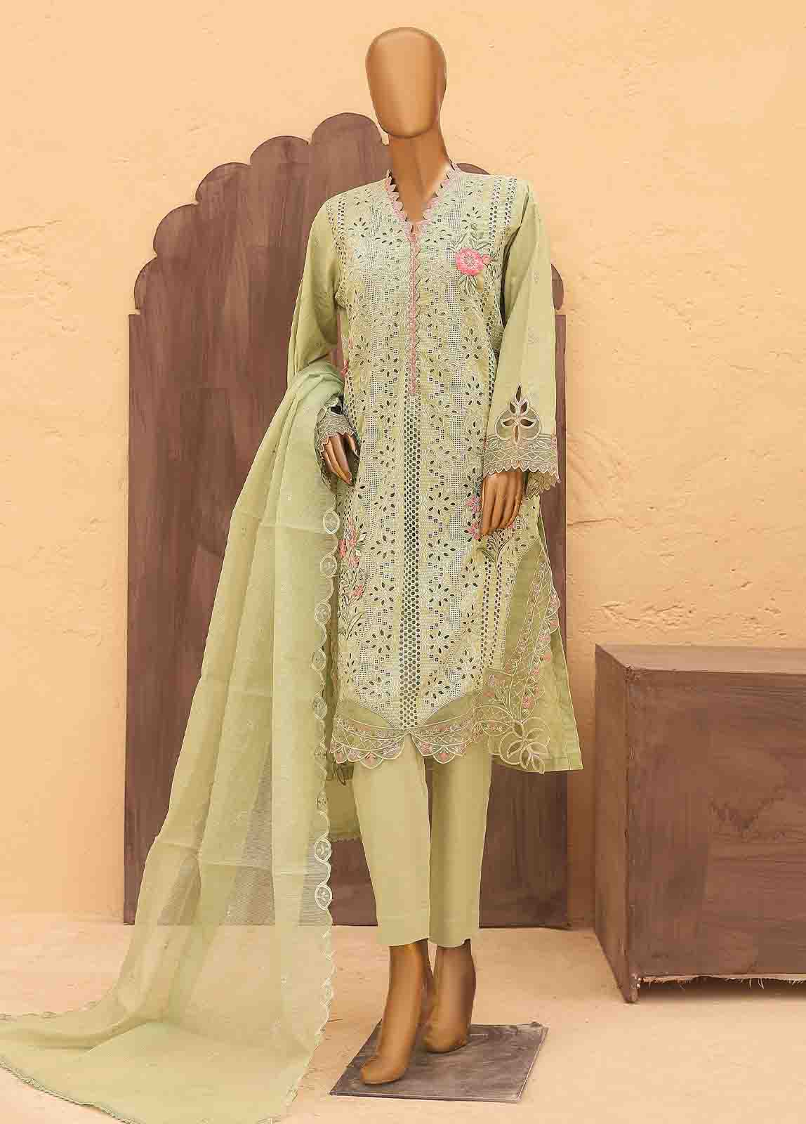 Bin Saeed Fabric - LF-HR-0133 B-3 Piece Chikankari Stitched Suit