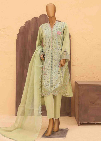 Bin Saeed Fabric - LF-HR-0133 B-3 Piece Chikankari Stitched Suit