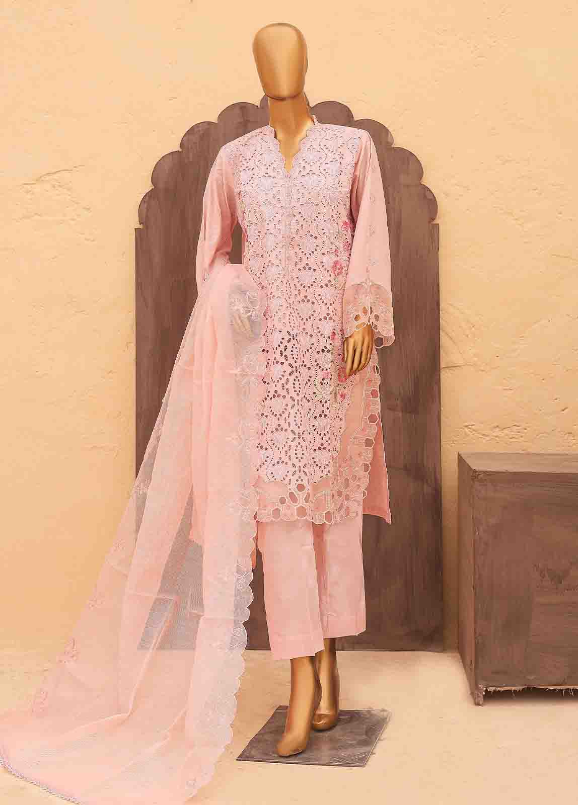 Bin Saeed Fabric - LF-HR-0134 B-3 Piece Chikankari Stitched Suit