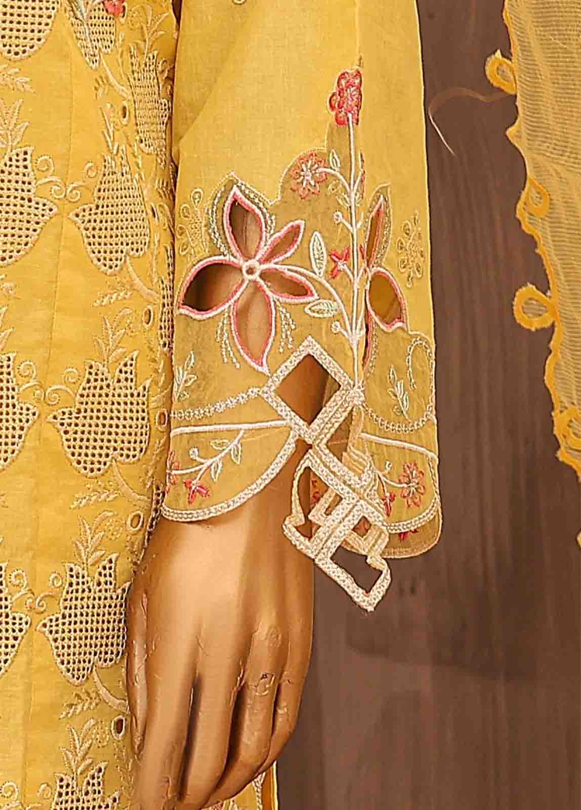 Bin Saeed Fabric - LF-HR-0135 B-3 Piece Chikankari Stitched Suit