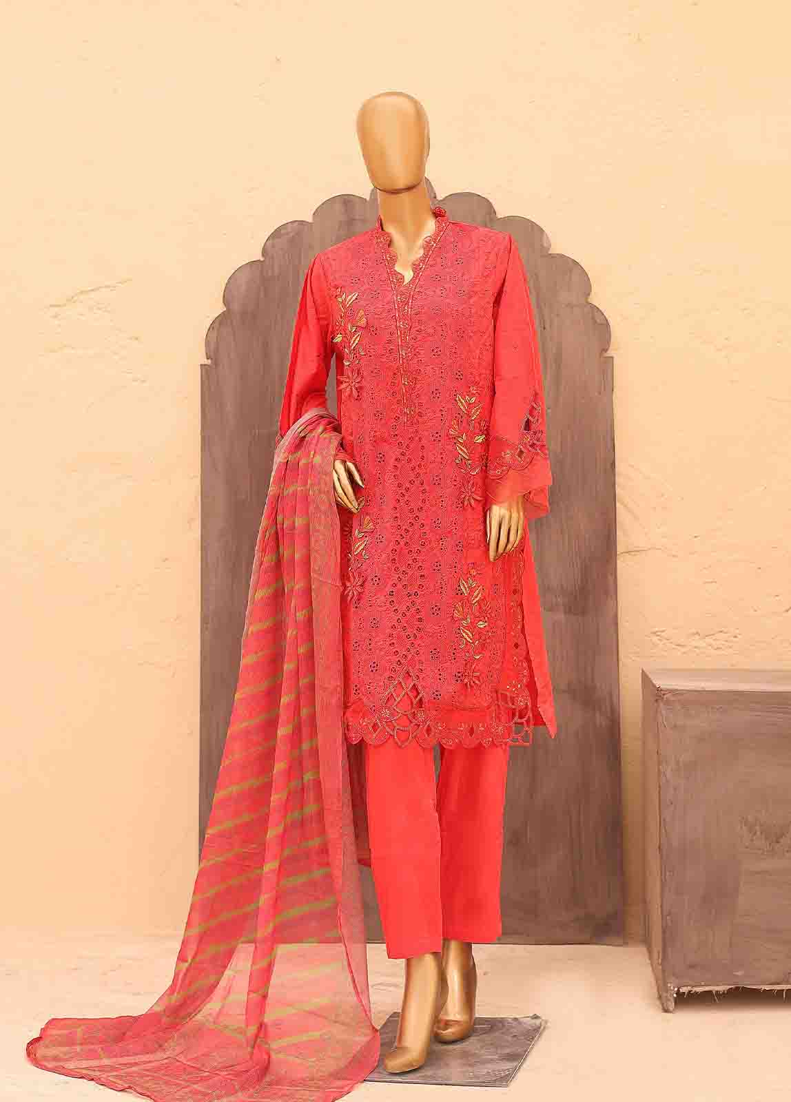 Bin Saeed Fabric - LF-HR-0138 B-3 Piece Chikankari Stitched Suit