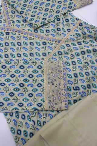 Bin Saeed Fabric - LFR-1802 - 3 Piece Lawn Embroidery Frock Style Shirt