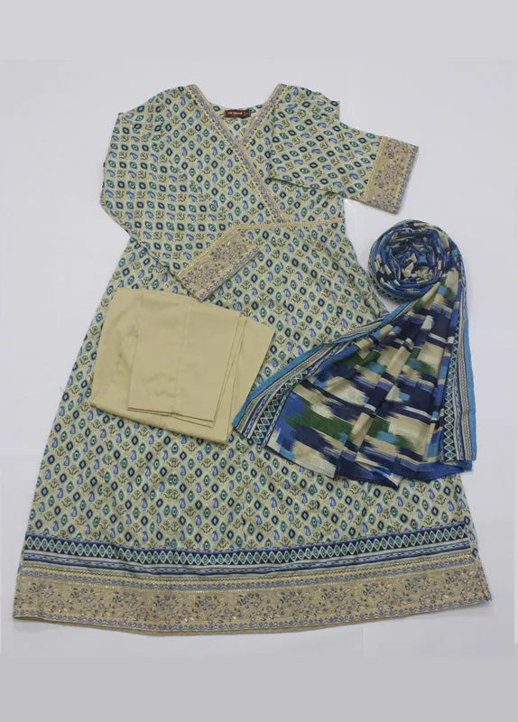 Bin Saeed Fabric - LFR-1802 - 3 Piece Lawn Embroidery Frock Style Shirt