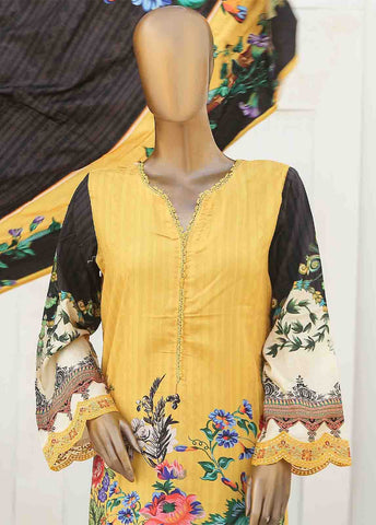 Bin Saeed Fabric - LIE-5441-3 Piece Linen Embroidered Stitched Suit