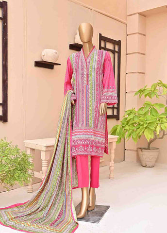 Bin Saeed Fabric - LIE-5628-3 Piece Linen Embroidered Stitched Suit