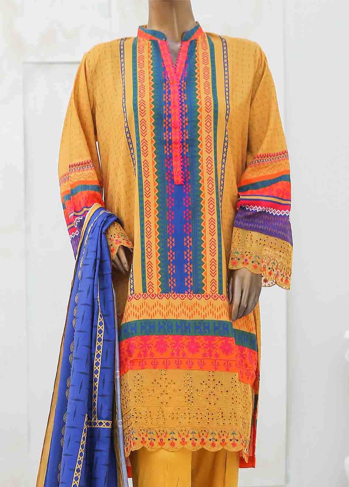 Bin Saeed Fabric - LIE-5840-3 Piece Linen Embroidered Stitched Suit