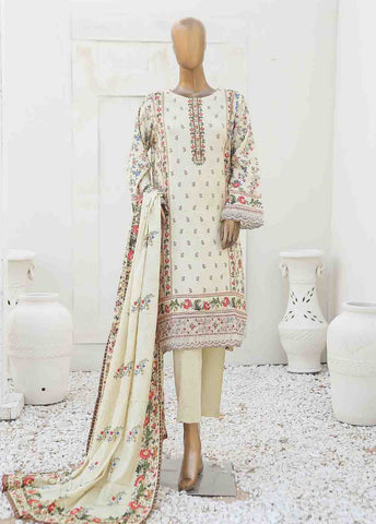 Bin Saeed Fabric - LIE-5842-3 Piece Linen Embroidered Stitched Suit