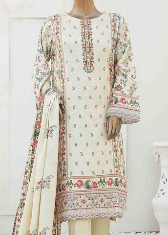 Bin Saeed Fabric - LIE-5842-3 Piece Linen Embroidered Stitched Suit