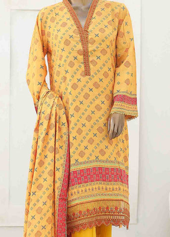 Bin Saeed Fabric - LIE-5843-3 Piece Linen Embroidered Stitched Suit