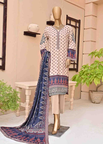 Bin Saeed Fabric - LIE-5845-3 Piece Linen Embroidered Stitched Suit