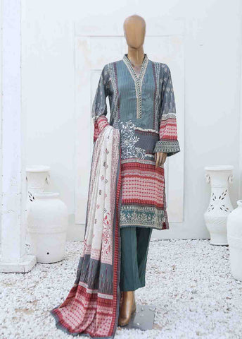 Bin Saeed Fabric - LIE-5962-3 Piece Linen Embroidered Stitched Suit