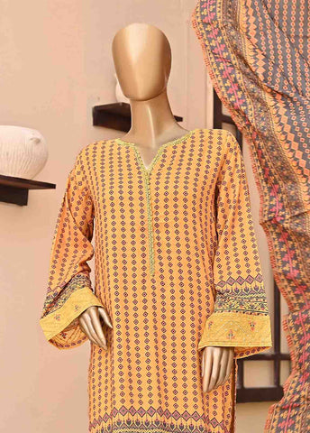 Bin Saeed Fabric - LIE-5964-3 Piece Linen Embroidered Stitched Suit