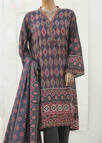 Bin Saeed Fabric - LIE-6541-3 Piece Linen Embroidered Stitched Suit
