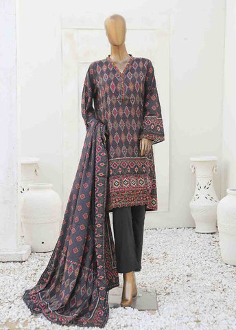 Bin Saeed Fabric - LIE-6541-3 Piece Linen Embroidered Stitched Suit