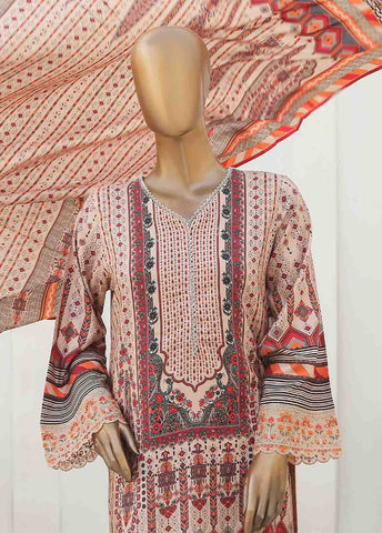 Bin Saeed Fabric - LIE-6542-3 Piece Linen Embroidered Stitched Suit