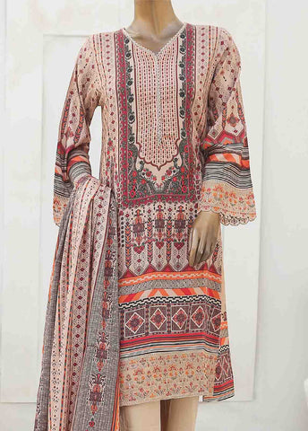 Bin Saeed Fabric - LIE-6542-3 Piece Linen Embroidered Stitched Suit