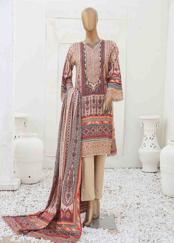 Bin Saeed Fabric - LIE-6542-3 Piece Linen Embroidered Stitched Suit