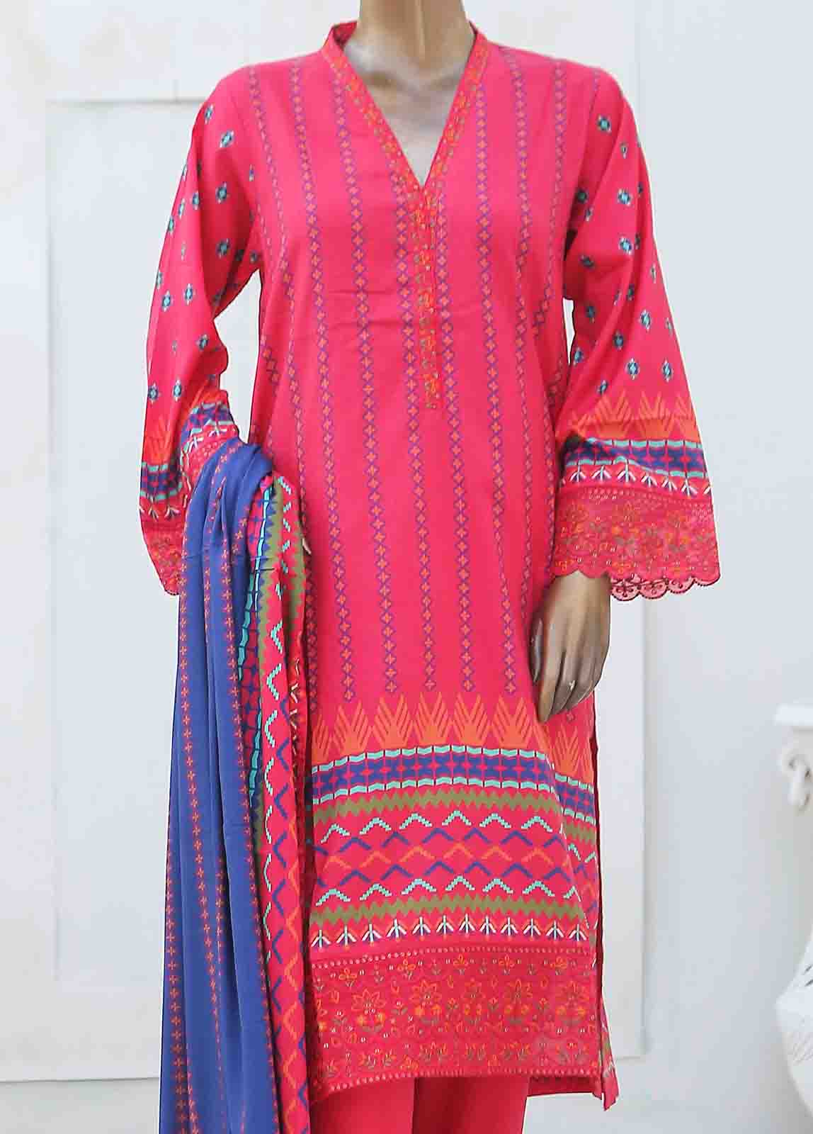 Bin Saeed Fabric - LIE-6543-3 Piece Linen Embroidered Stitched Suit