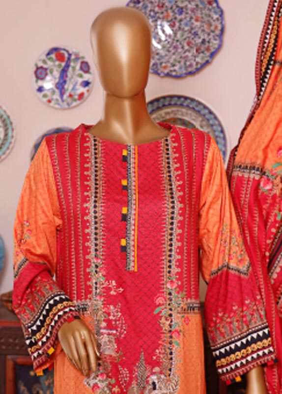 Bin Saeed Fabric - LIN-1999-3 Piece Linen Printed Suit