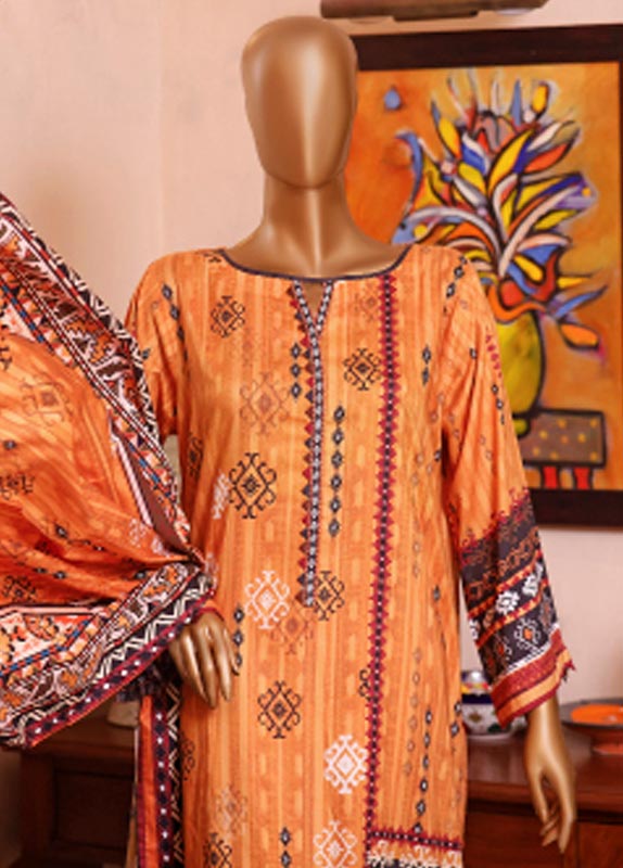 Bin Saeed Fabric - LIN-20421-3 Piece Linen Printed Suit (Copy)