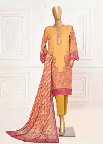 Bin Saeed Fabric - LIN-4918-3 Piece Linen Printed Stitched Suit
