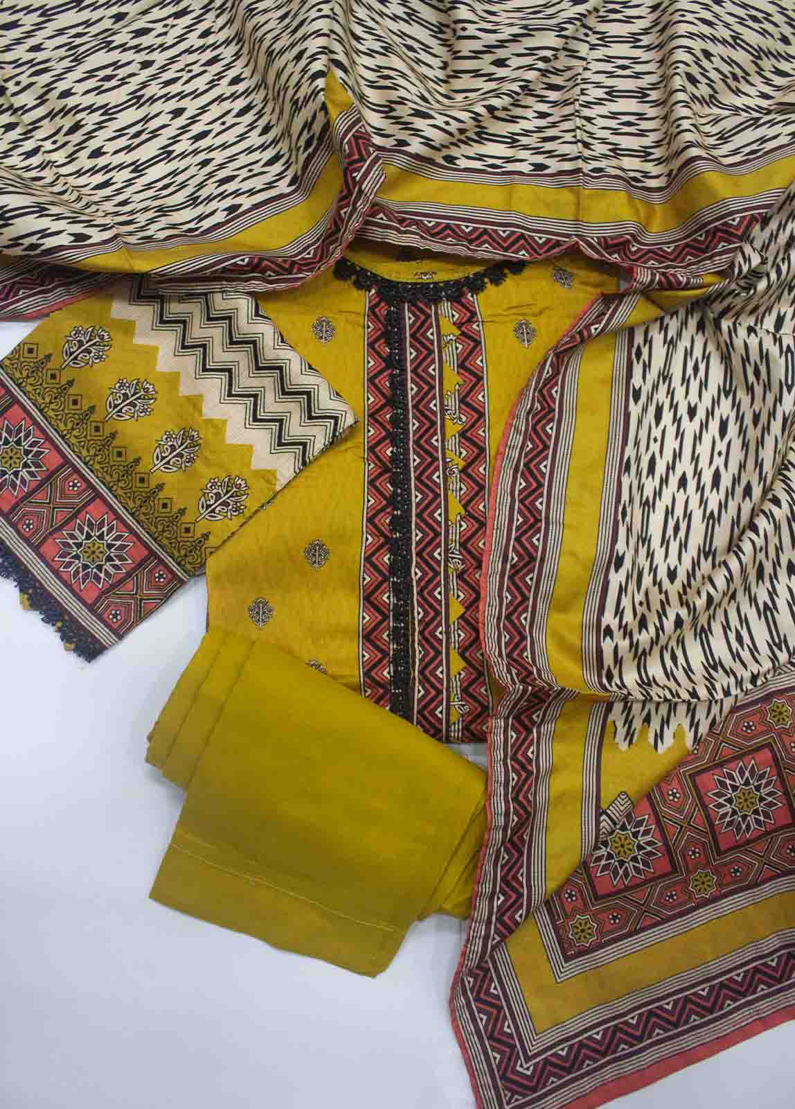 Bin Saeed Fabric - LIN-5149-3 Piece Linen Printed Suit