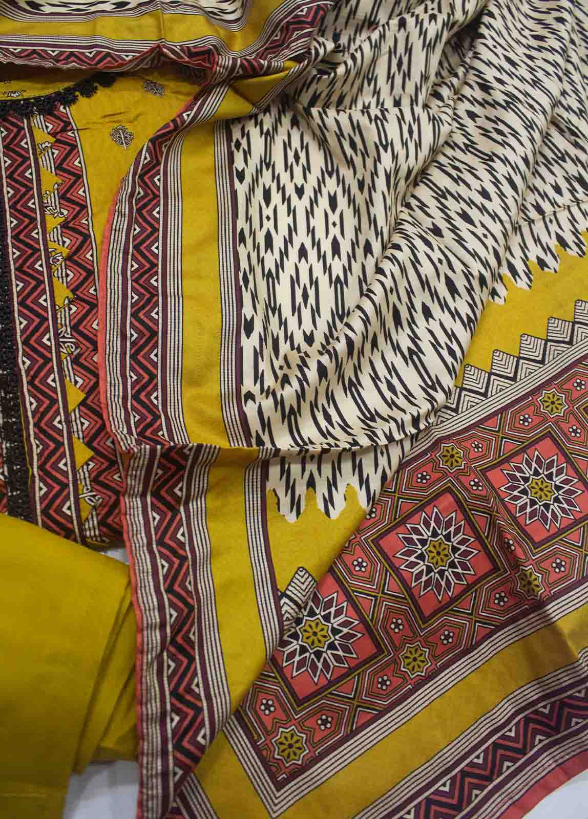 Bin Saeed Fabric - LIN-5149-3 Piece Linen Printed Suit