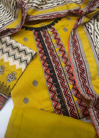 Bin Saeed Fabric - LIN-5149-3 Piece Linen Printed Suit