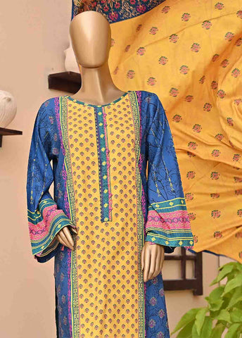 Bin Saeed Fabric - LIN-5438-3 Piece Linen Printed Stitched Suit