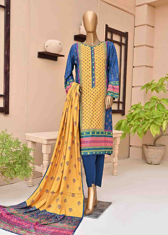 Bin Saeed Fabric - LIN-5438-3 Piece Linen Printed Stitched Suit