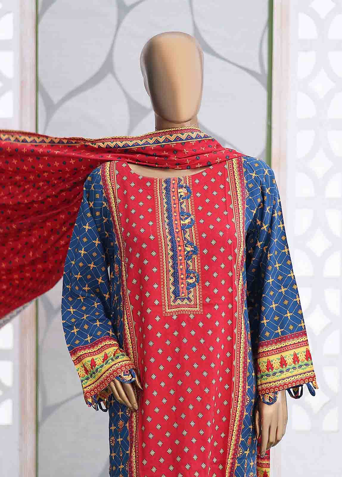 Bin Saeed Fabric - LIN-5444-3 Piece Linen Printed Suit