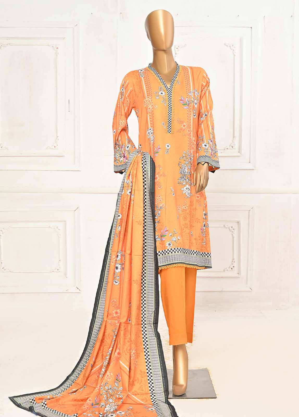 Bin Saeed Fabric - LIN-5622-3 Piece Linen Printed Stitched Suit