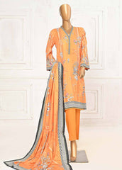 LIN-5622-3 Piece Linen Printed Stitched Suit