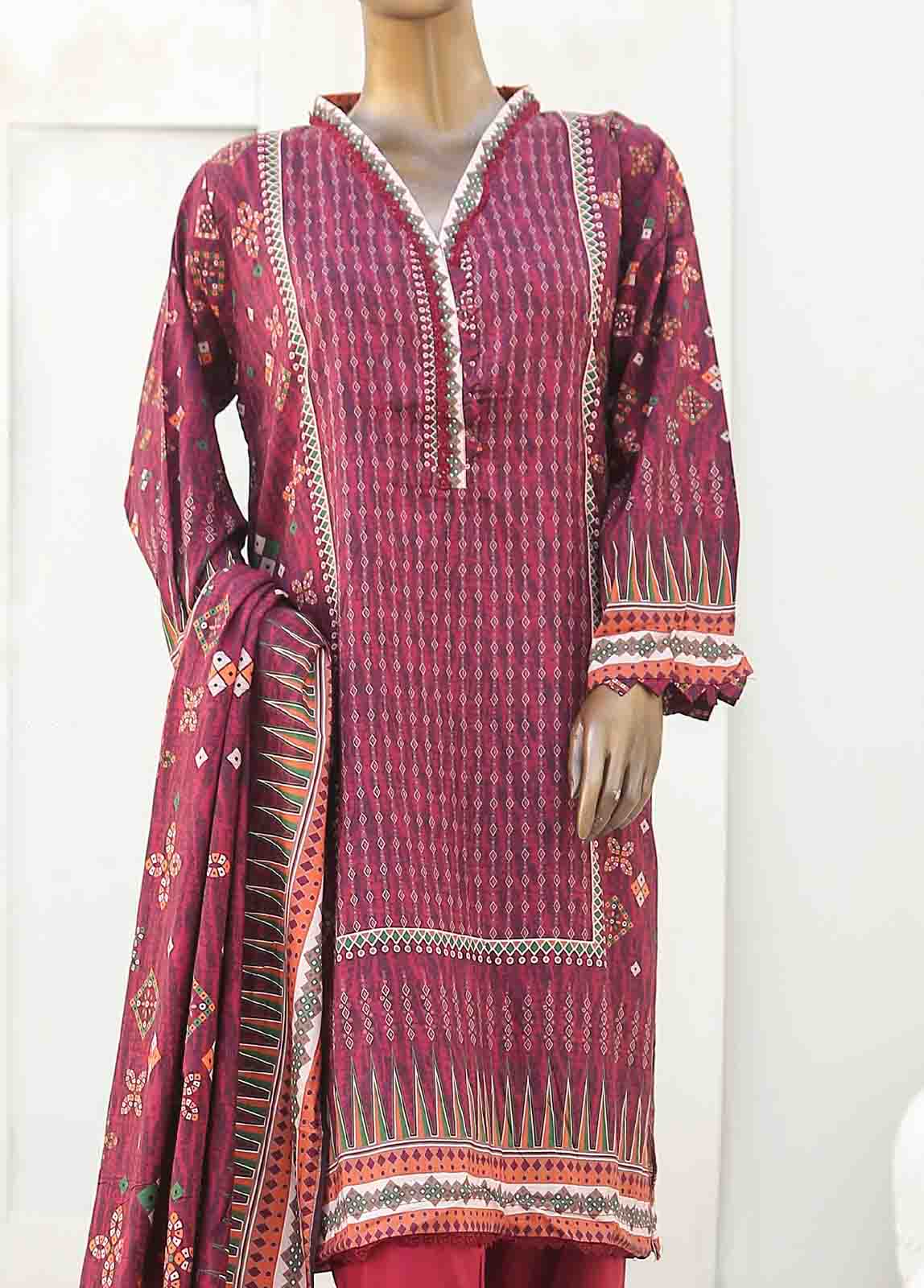 Bin Saeed Fabric - LIN-5623- 3 Piece Printed Linen Stitched Suit