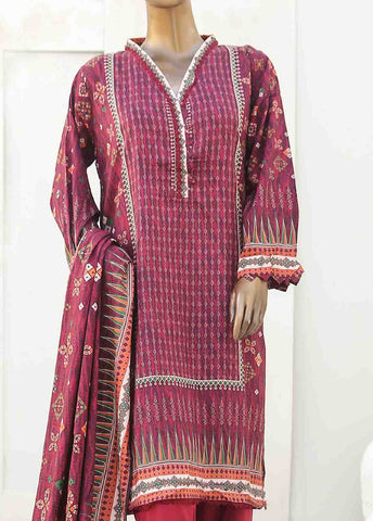 Bin Saeed Fabric - LIN-5623- 3 Piece Printed Linen Stitched Suit