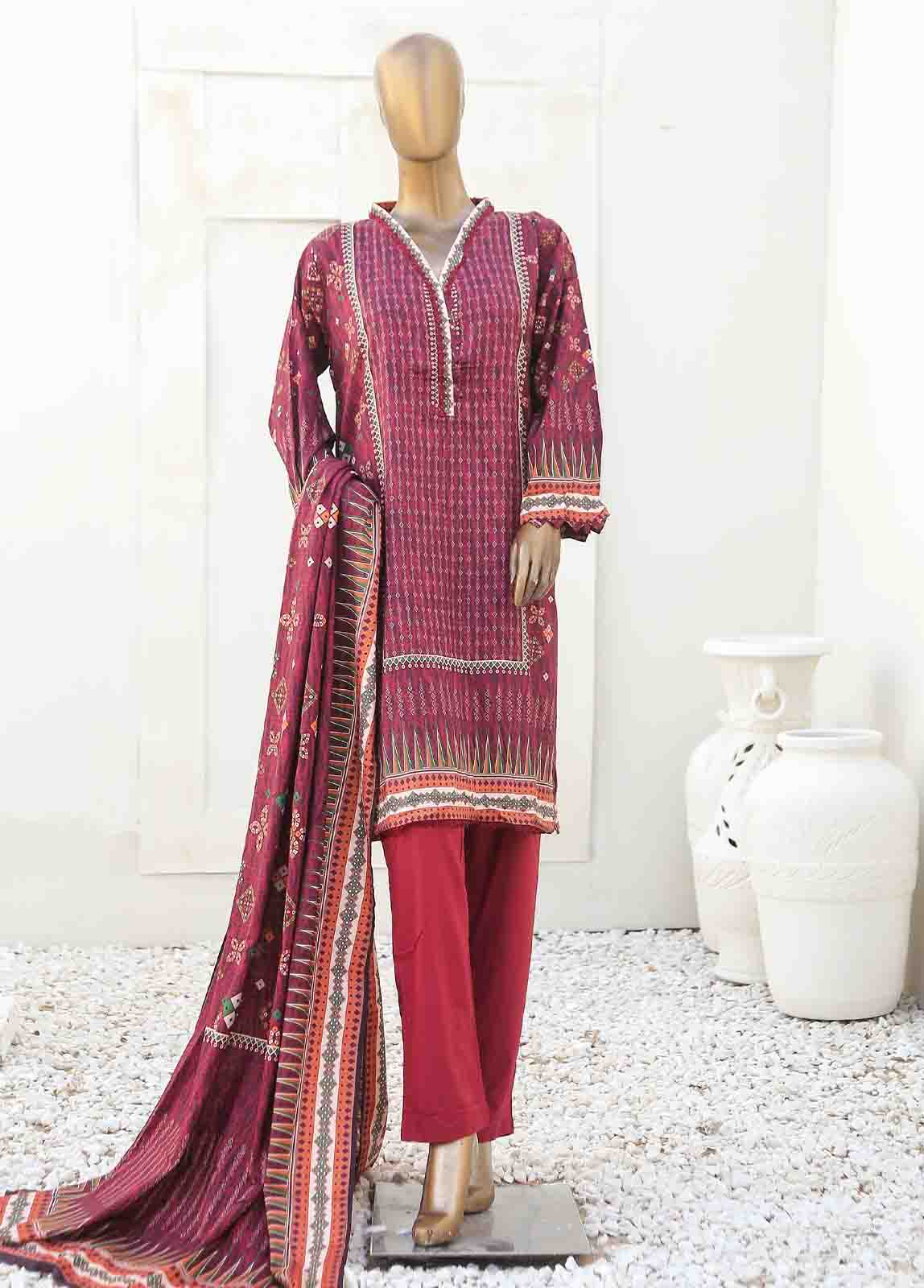 LIN-5623- 3 Piece Printed Linen Stitched Suit