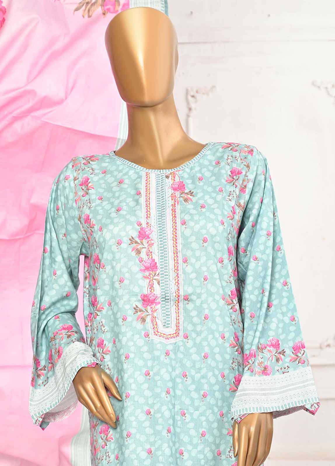 LIN-5624-3 Piece Linen Printed Stitched Suit