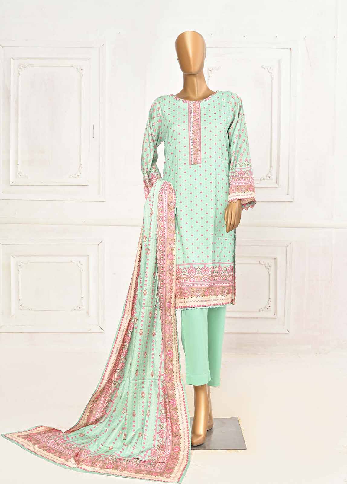 Bin Saeed Fabric - LIN-5626-3 Piece Linen Printed Stitched Suit