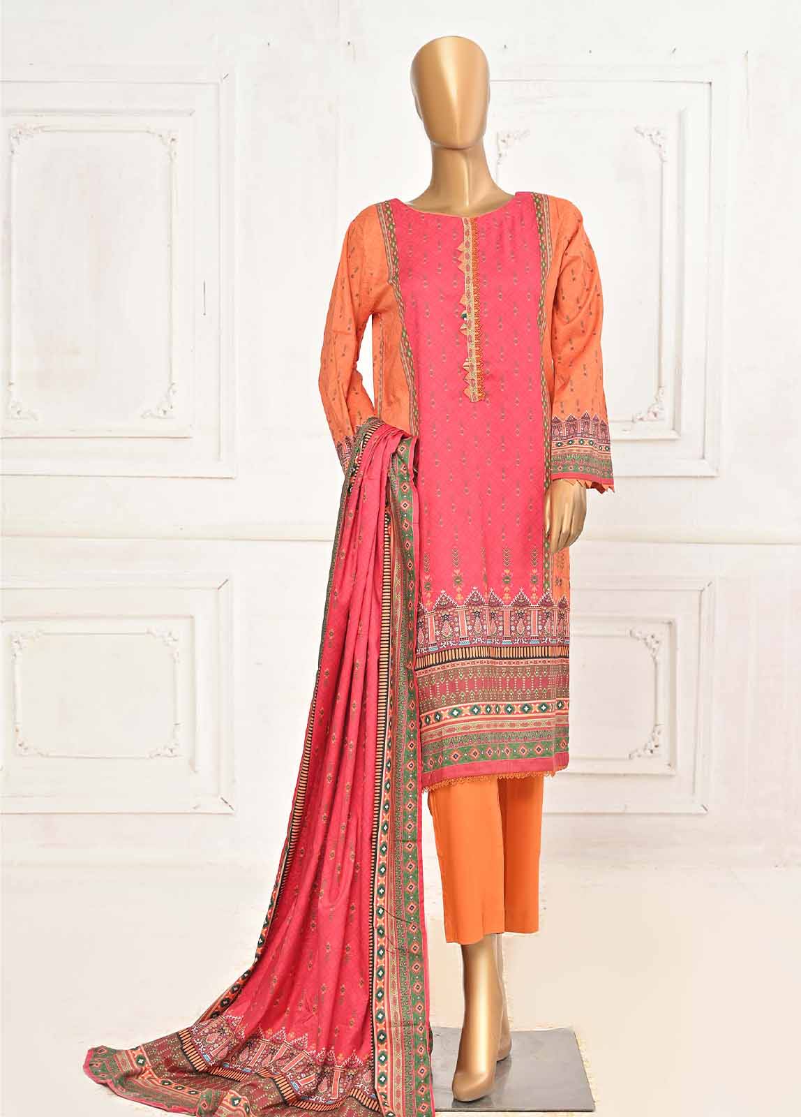 Bin Saeed Fabric - LIN-5838-3 Piece Linen Printed Stitched Suit