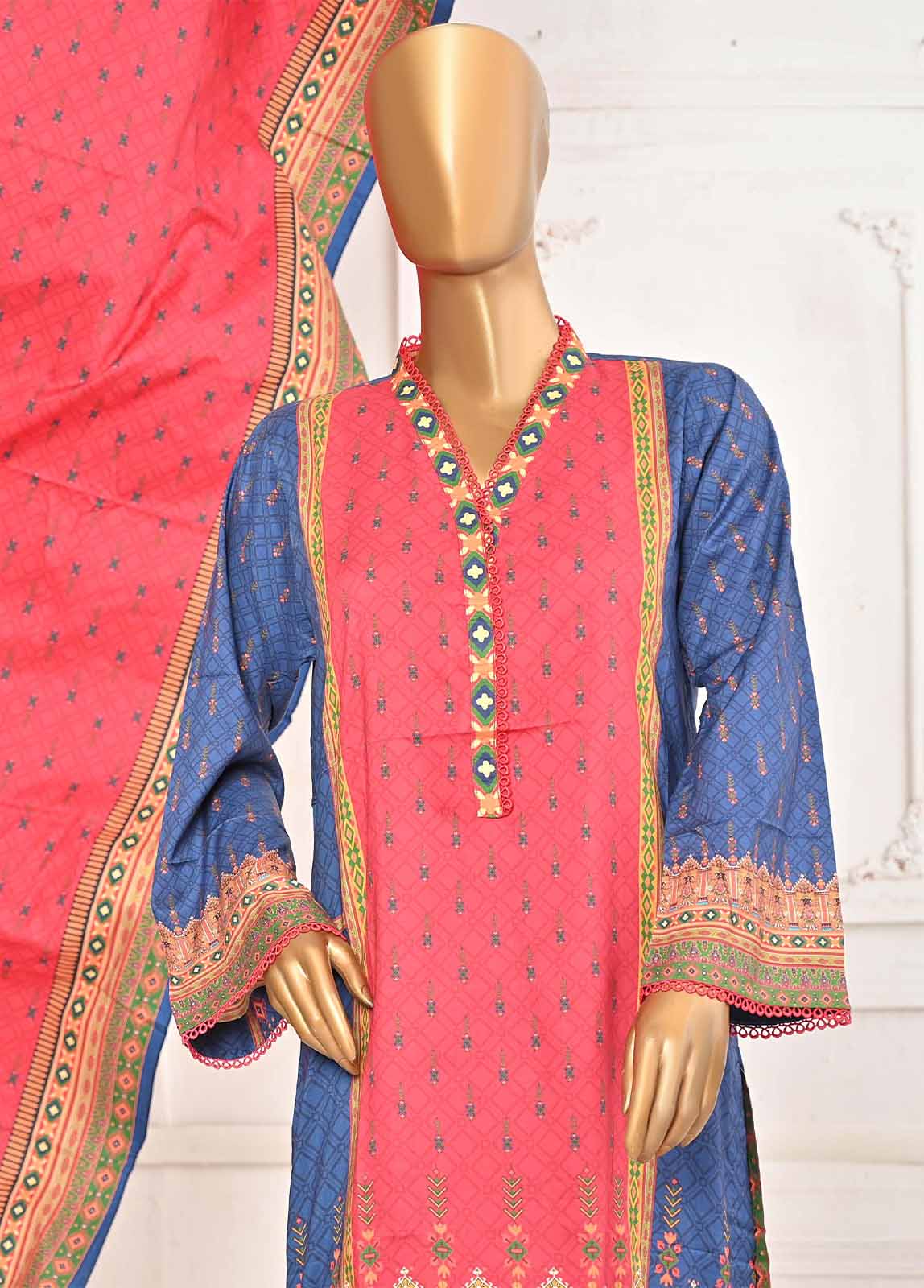Bin Saeed Fabric - LIN-5839-3 Piece Linen Printed Stitched Suit