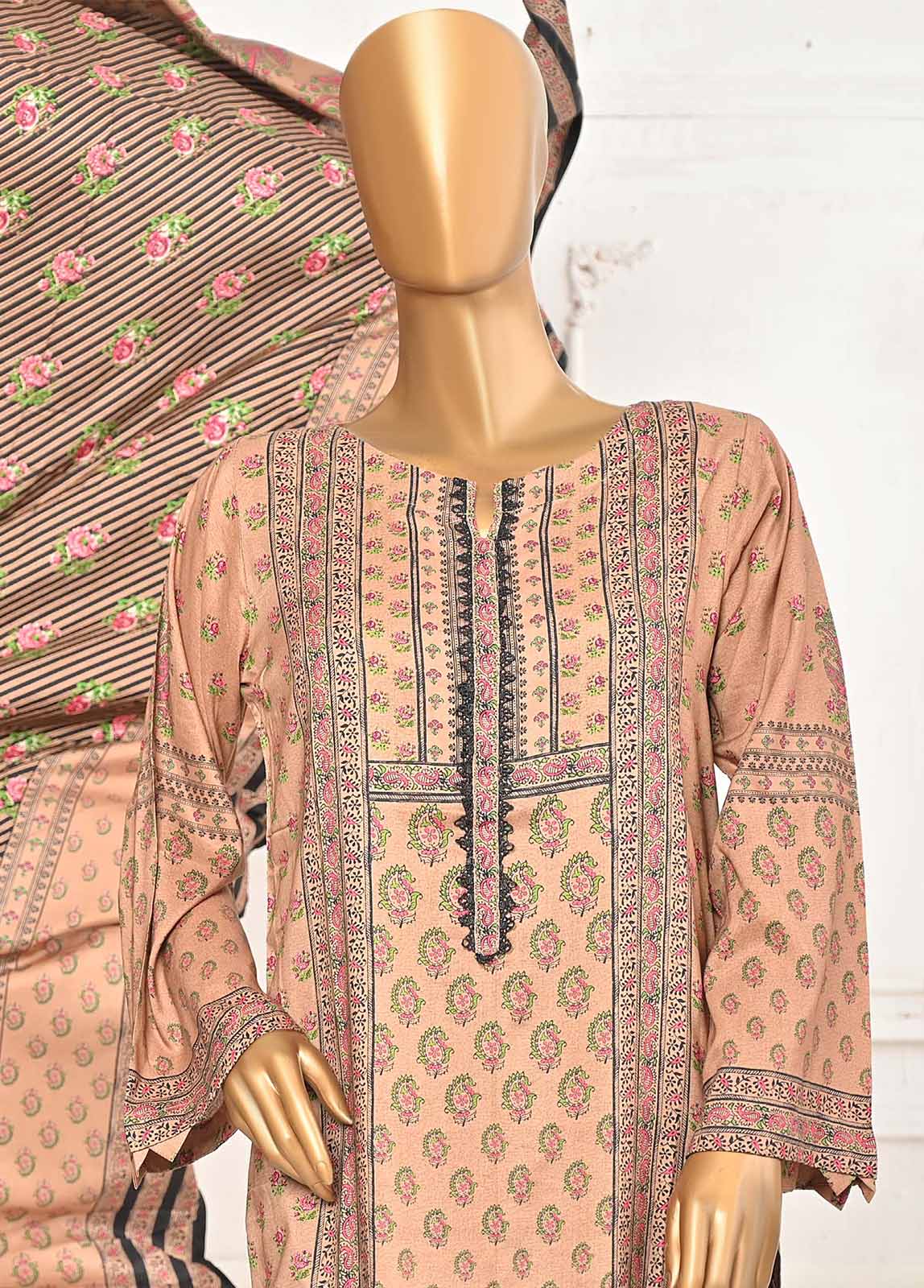 Bin Saeed Fabric - LIN-5957-3 Piece Linen Printed Stitched Suit