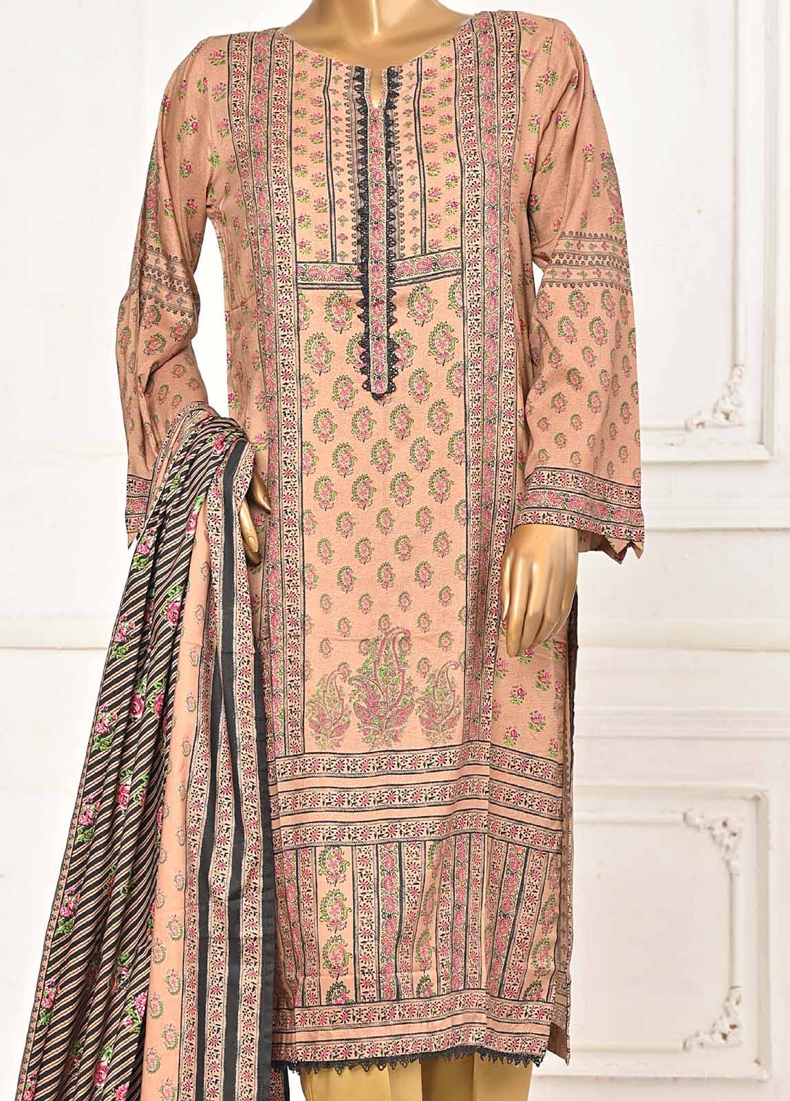 Bin Saeed Fabric - LIN-5957-3 Piece Linen Printed Stitched Suit