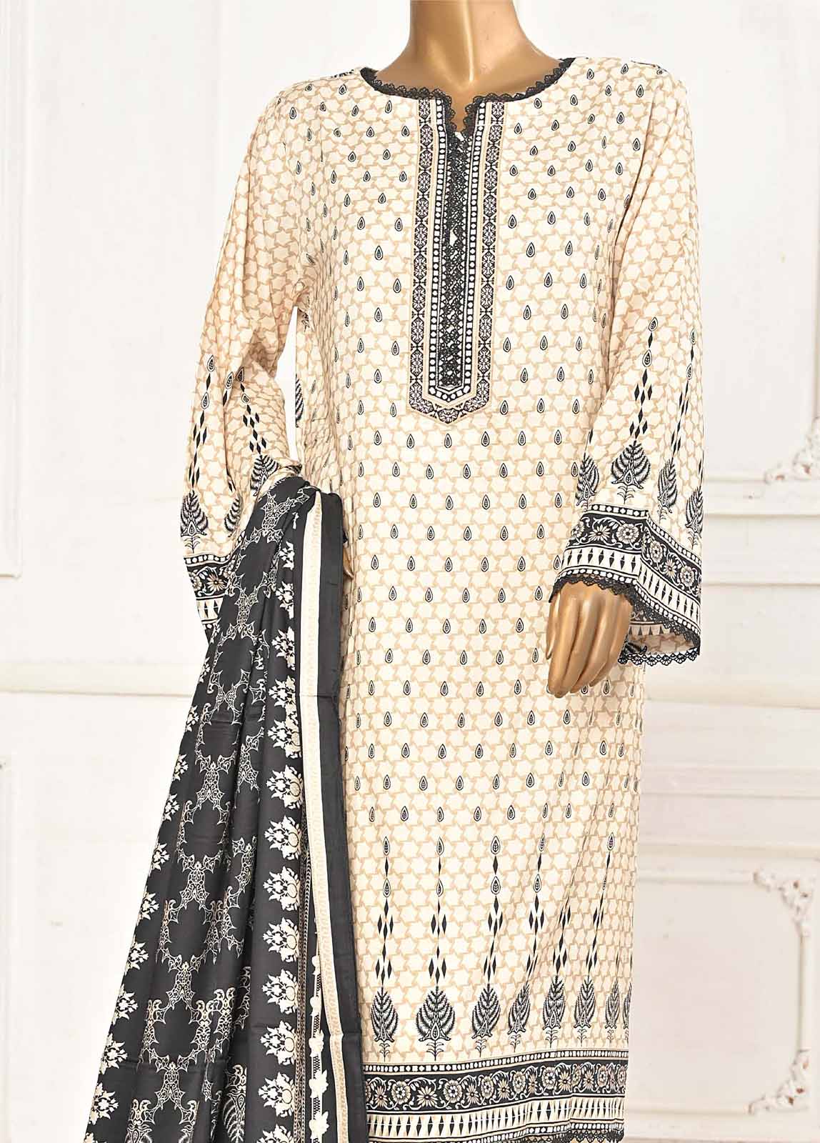 Bin Saeed Fabric - LIN-5960-3 Piece Linen Printed Stitched Suit
