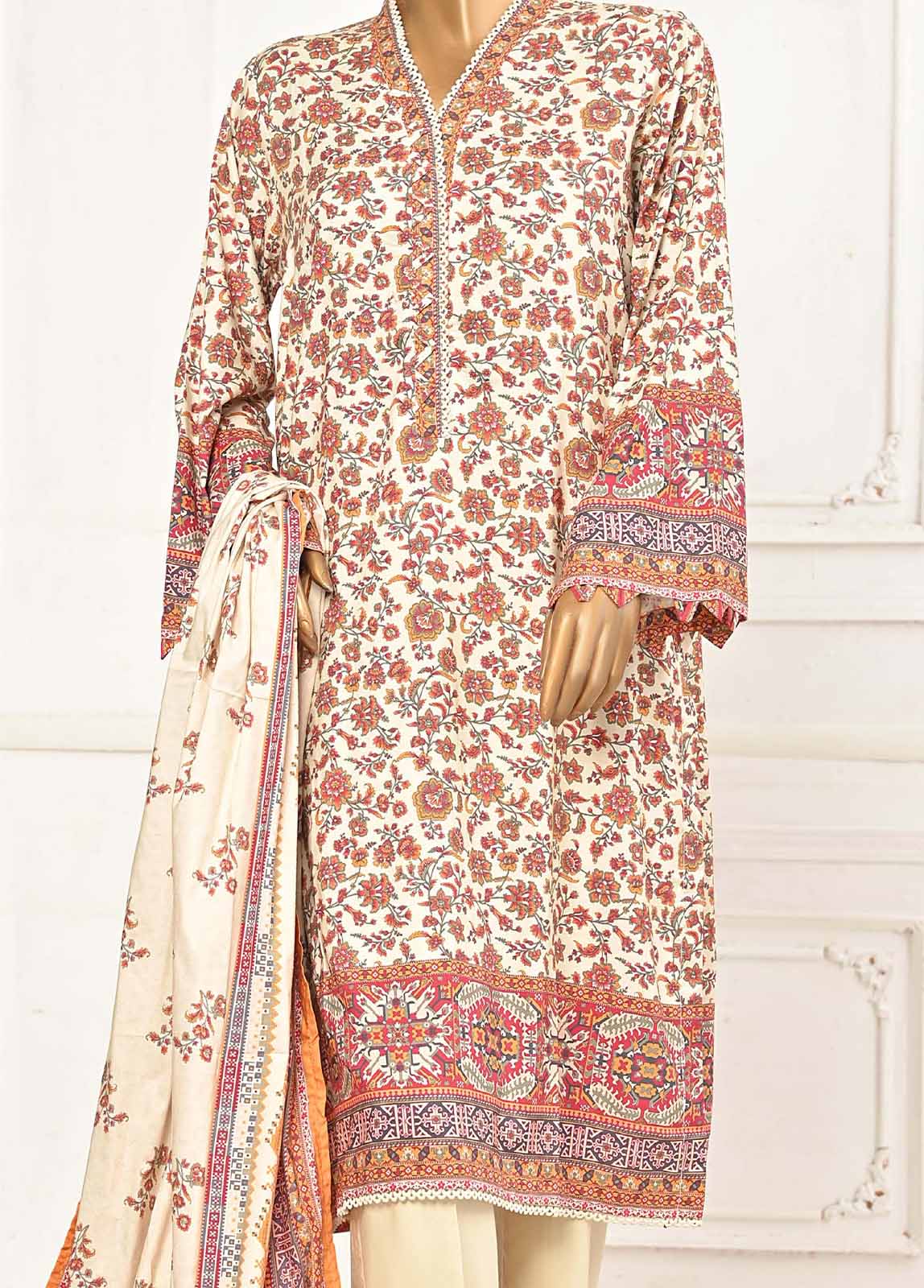 Bin Saeed Fabric - LIN-5961-3 Piece Linen Printed Stitched Suit