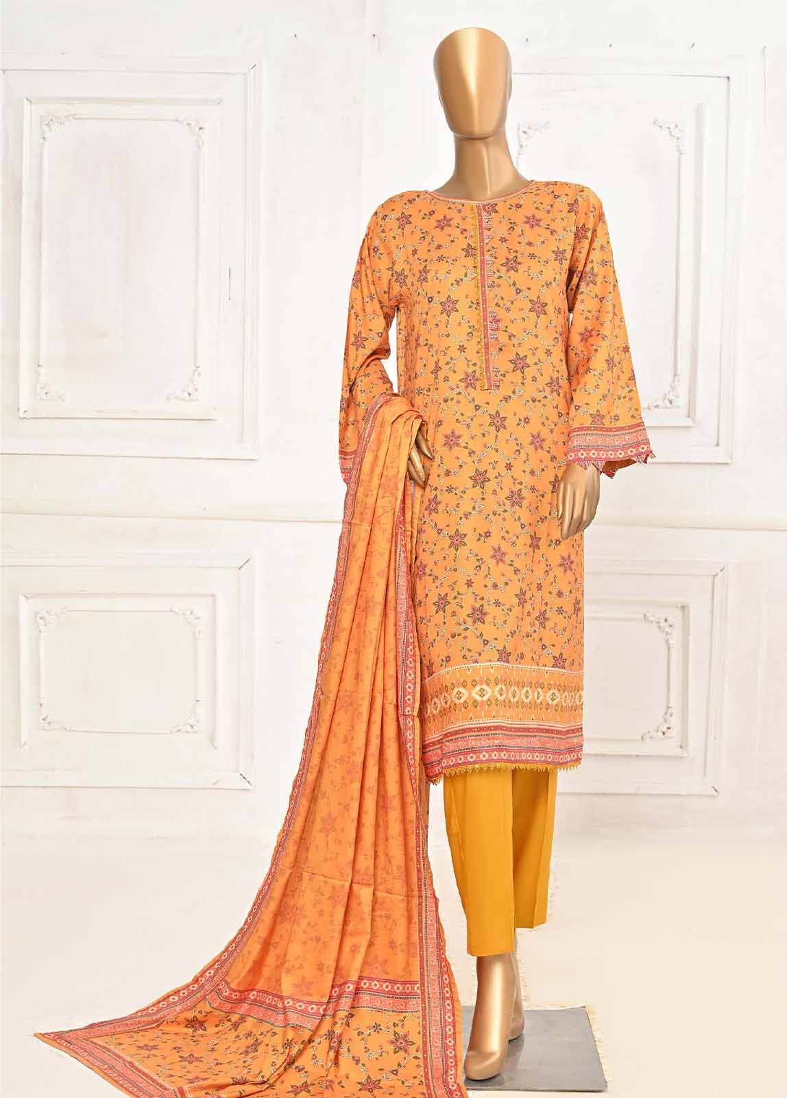 Bin Saeed Fabric - LIN-5963-3 Piece Linen Printed Stitched Suit