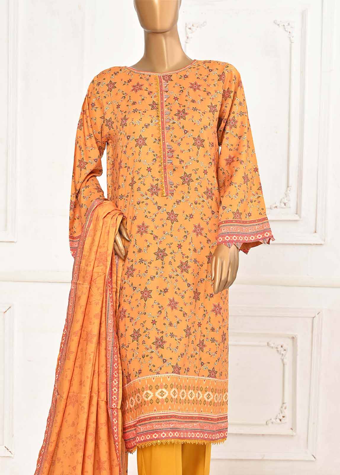 LIN-5963-3 Piece Linen Printed Stitched Suit