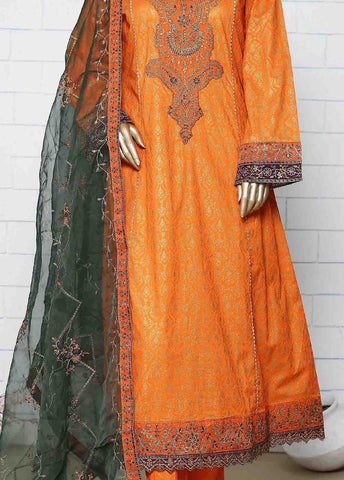 Bin Saeed Fabric - LRG-20-FR- R71   3 Piece Block Printed Embroidered Frock