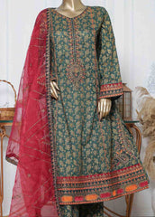 LRG-39-FR-  3 Piece Block Printed Embroidered Frock