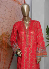 LRGE-0012- 3 Piece Block Print  Embroidered Suit